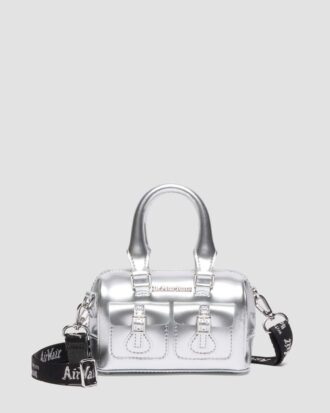 Mini-Handtasche mit Henkel Silber Patent Leather-Tasche