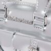 Mini-Handtasche mit Henkel Silber Patent Leather-Tasche Mini-Handtasche mit Henkel Silber Patent Leather-Tasche