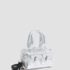 Mini-Handtasche mit Henkel Silber Patent Leather-Tasche Mini-Handtasche mit Henkel Silber Patent Leather-Tasche