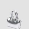Mini-Handtasche mit Henkel Silber Patent Leather-Tasche Mini-Handtasche mit Henkel Silber Patent Leather-Tasche