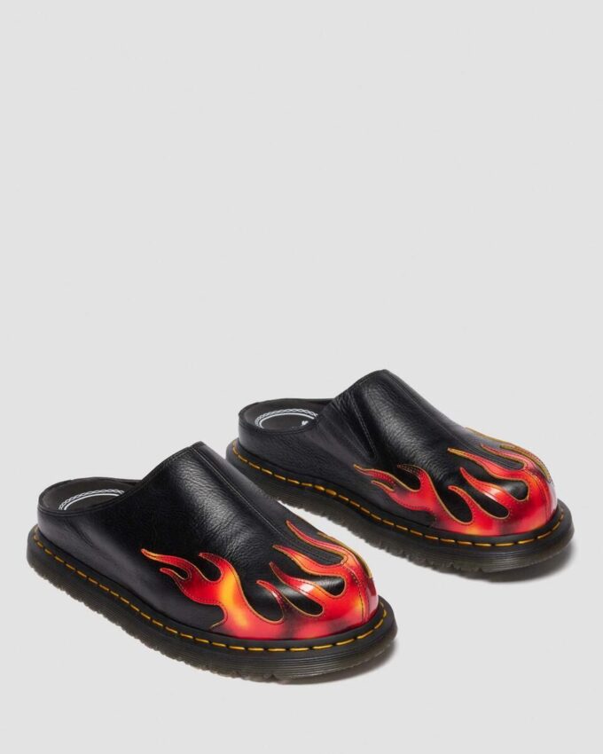 San Flame Leder-Pantoletten