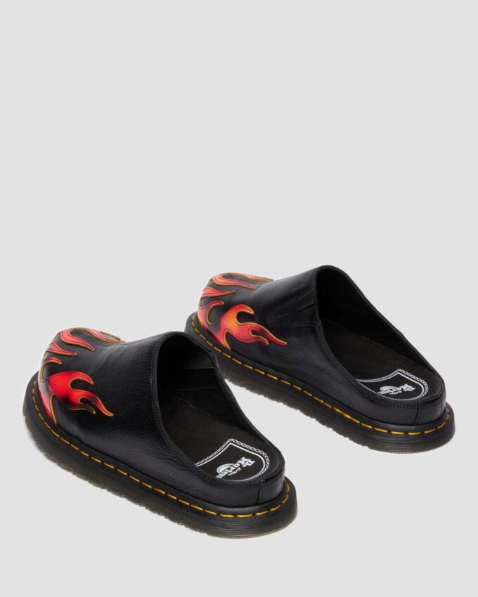 San Flame Leder-Pantoletten
