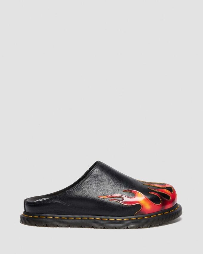 San Flame Leder-Pantoletten