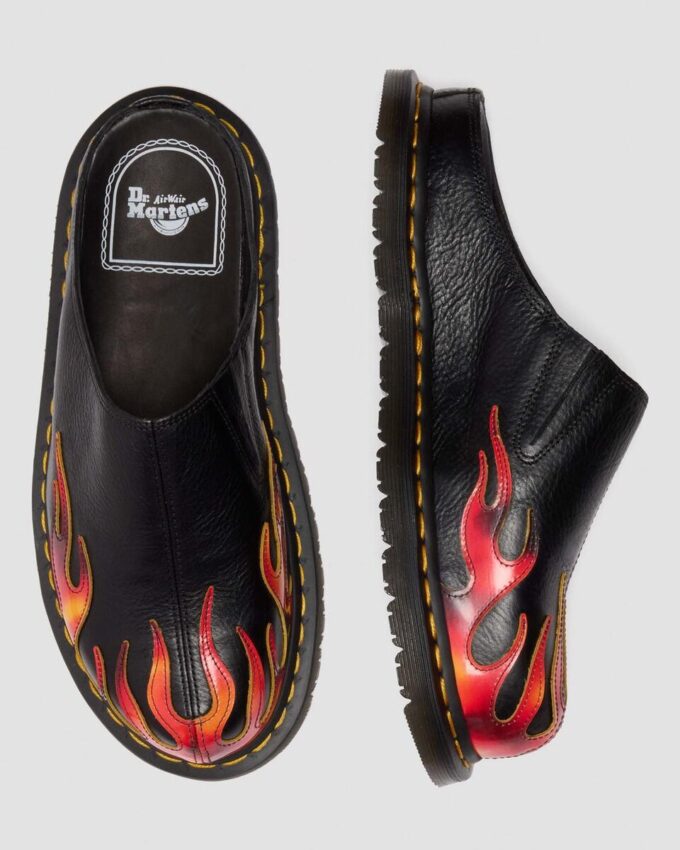 San Flame Leder-Pantoletten