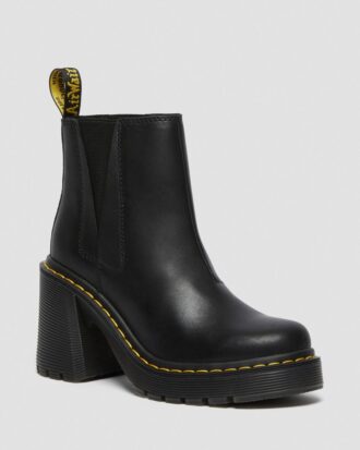 SPENCE Chelsea-Stiefel aus Leder mit ausgestellten Absätzen