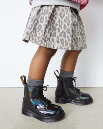TODDLER 1460 RAINBOW Patent Leather Schnürstiefel