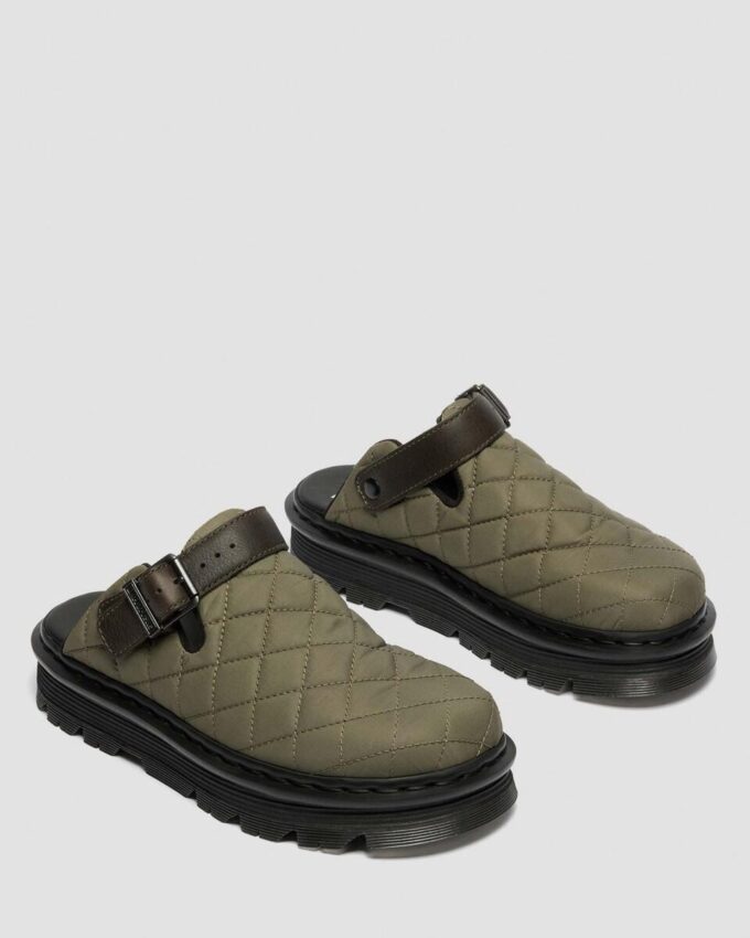 Zebzag Gesteppte Canvas-Slingback-Platform-Pantoletten