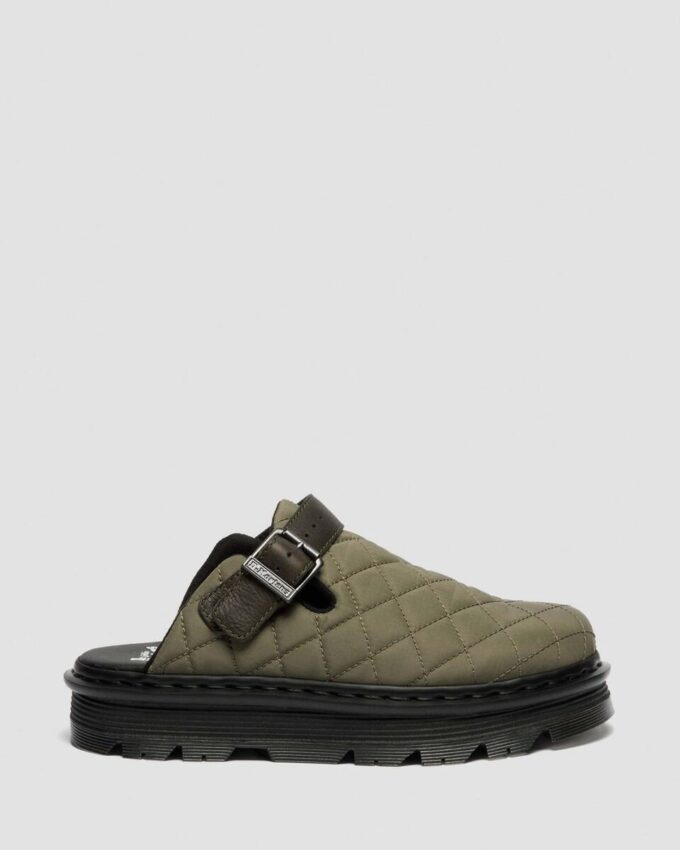Zebzag Gesteppte Canvas-Slingback-Platform-Pantoletten