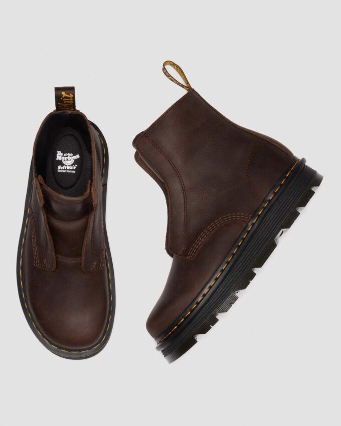 Zebzag Laceless Slip On Lederstiefel