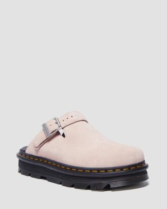 Zebzag Wildleder-Slingback-Platform-Pantoletten