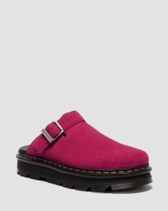 Zebzag Wildleder-Slingback-Platform-Pantoletten