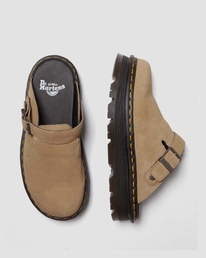 Zebzag Wildleder-Slingback-Platform-Pantoletten
