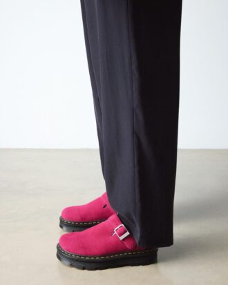 Zebzag Wildleder-Slingback-Platform-Pantoletten