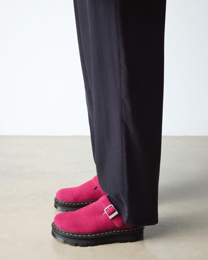 Zebzag Wildleder-Slingback-Platform-Pantoletten