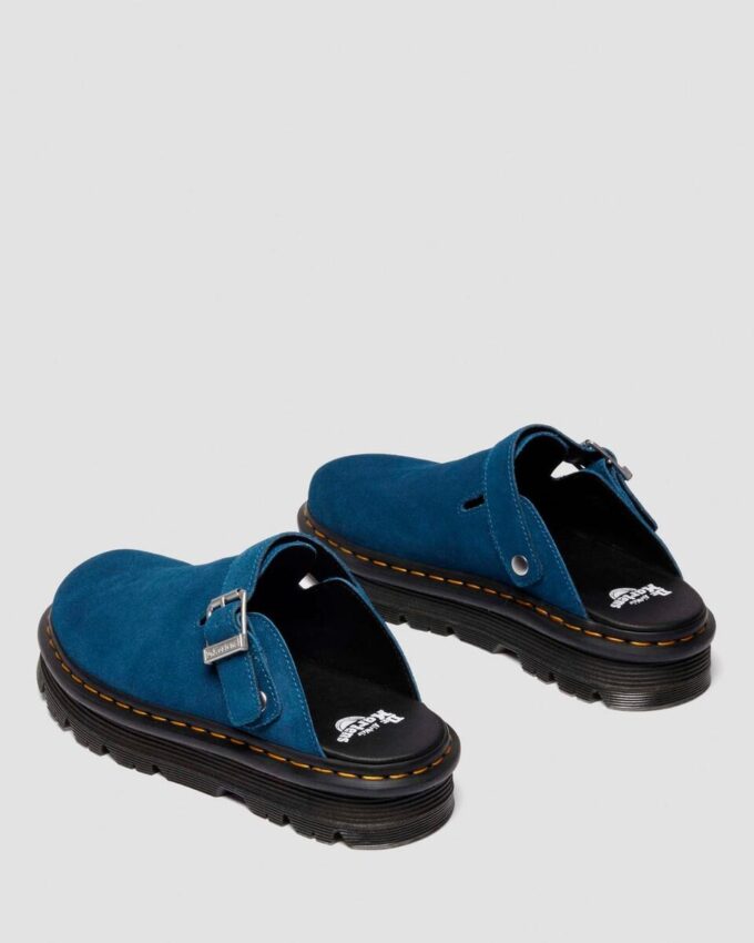 Zebzag Wildleder-Slingback-Platform-Pantoletten