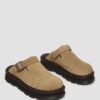 Zebzag Wildleder-Slingback-Platform-Pantoletten