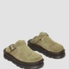Zebzag Wildleder-Slingback-Platform-Pantoletten