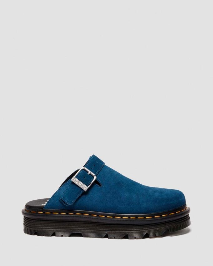 Zebzag Wildleder-Slingback-Platform-Pantoletten