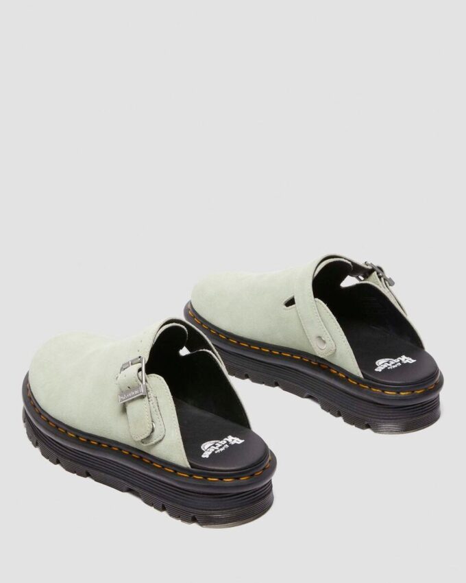 Zebzag Wildleder-Slingback-Platform-Pantoletten