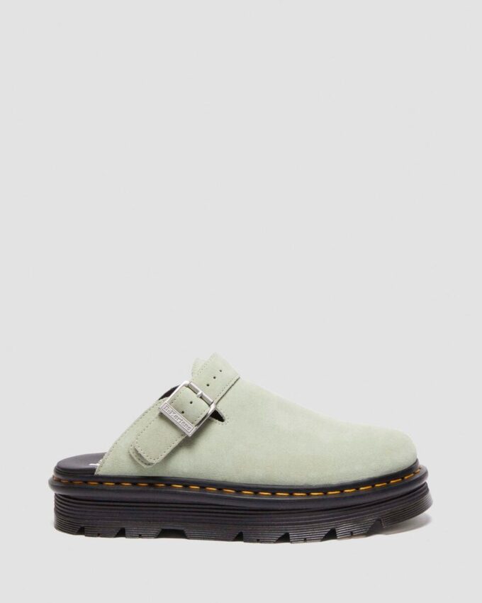 Zebzag Wildleder-Slingback-Platform-Pantoletten