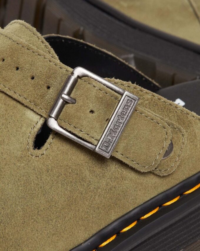 Zebzag Wildleder-Slingback-Platform-Pantoletten