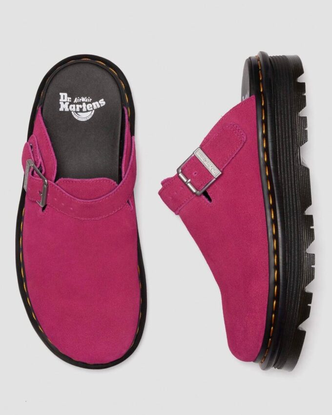 Zebzag Wildleder-Slingback-Platform-Pantoletten