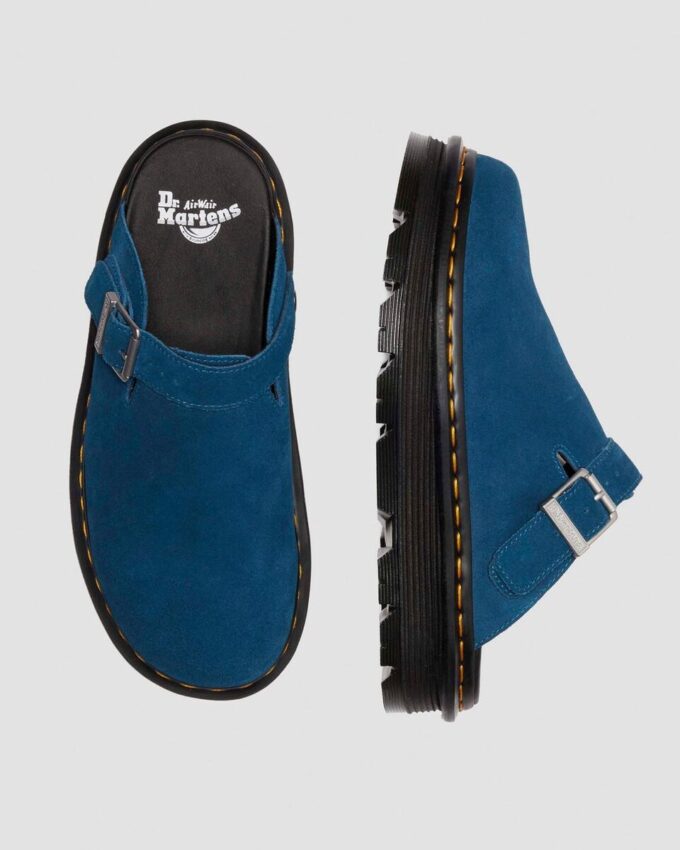 Zebzag Wildleder-Slingback-Platform-Pantoletten