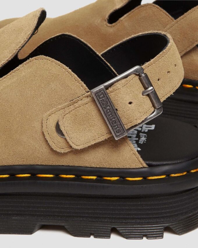 Zebzag Wildleder-Slingback-Platform-Pantoletten