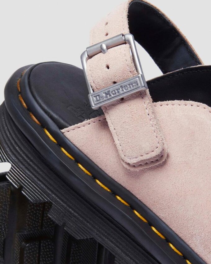 Zebzag Wildleder-Slingback-Platform-Pantoletten